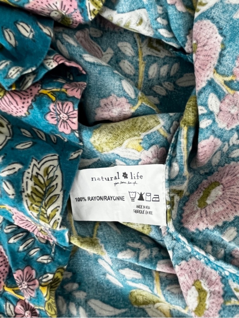 Natural Life Berkley Dress - Blue Floral Vines (Small) - Picture 4 of 5